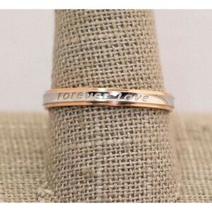 Size 9 1/2 "forever love" banded vintage ring (C1)